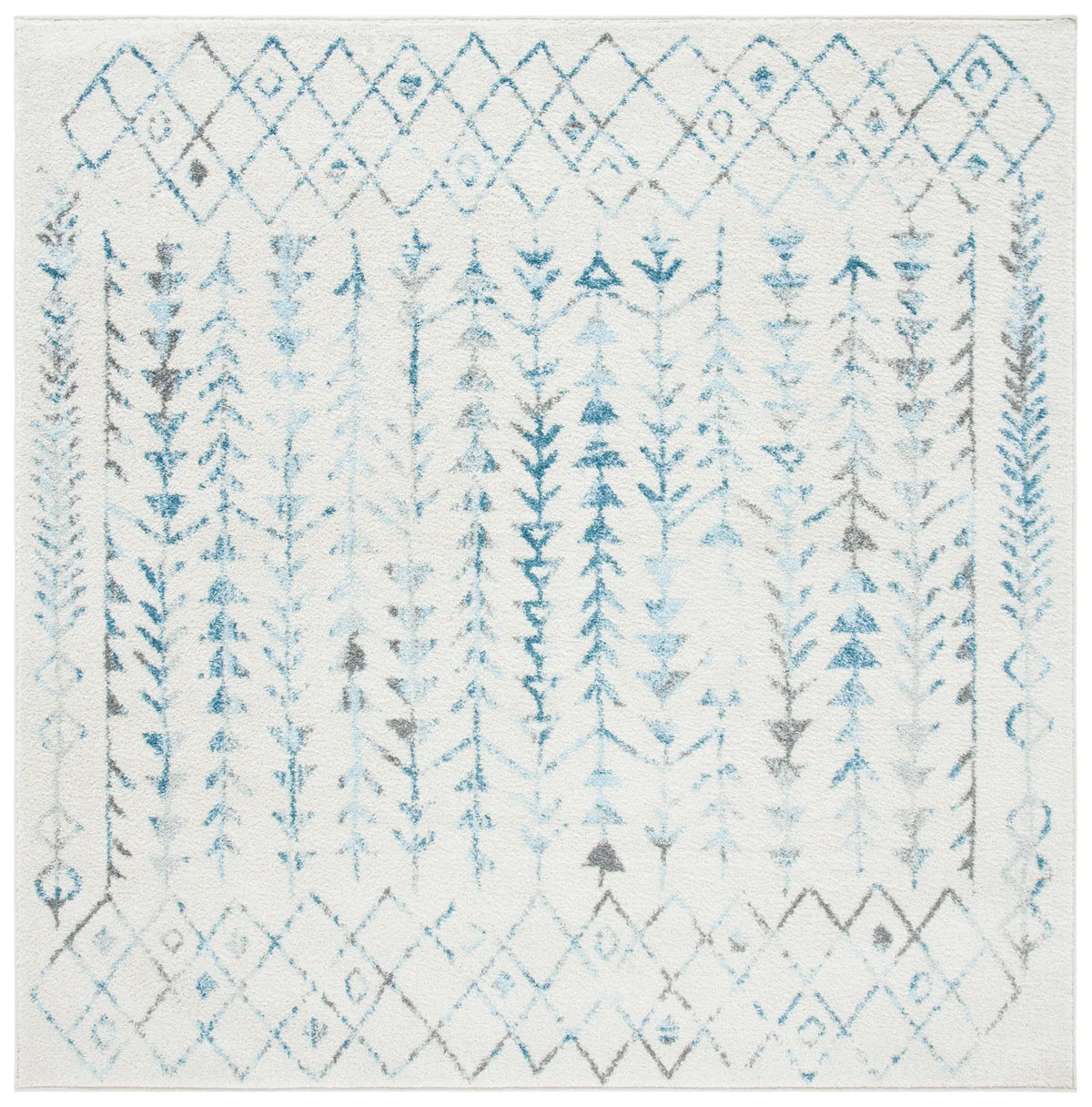 Safavieh Tulum 6'-7" x 6'-7" Rug in Ivory / Turquoise