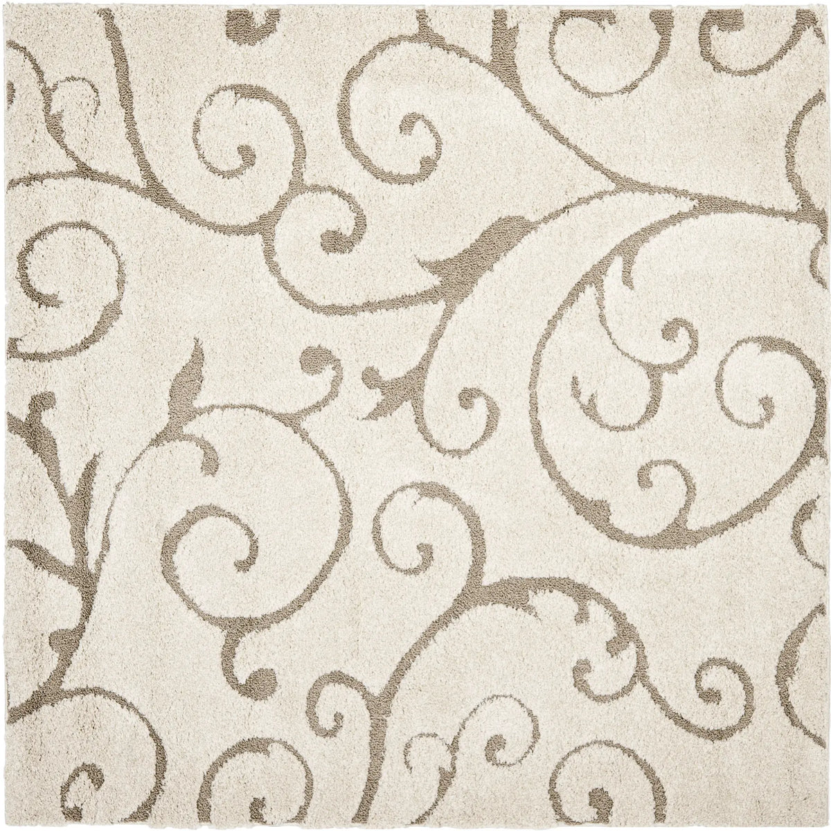 Safavieh Florida Shag 6'-7" x 6'-7" Rug in Cream / Beige
