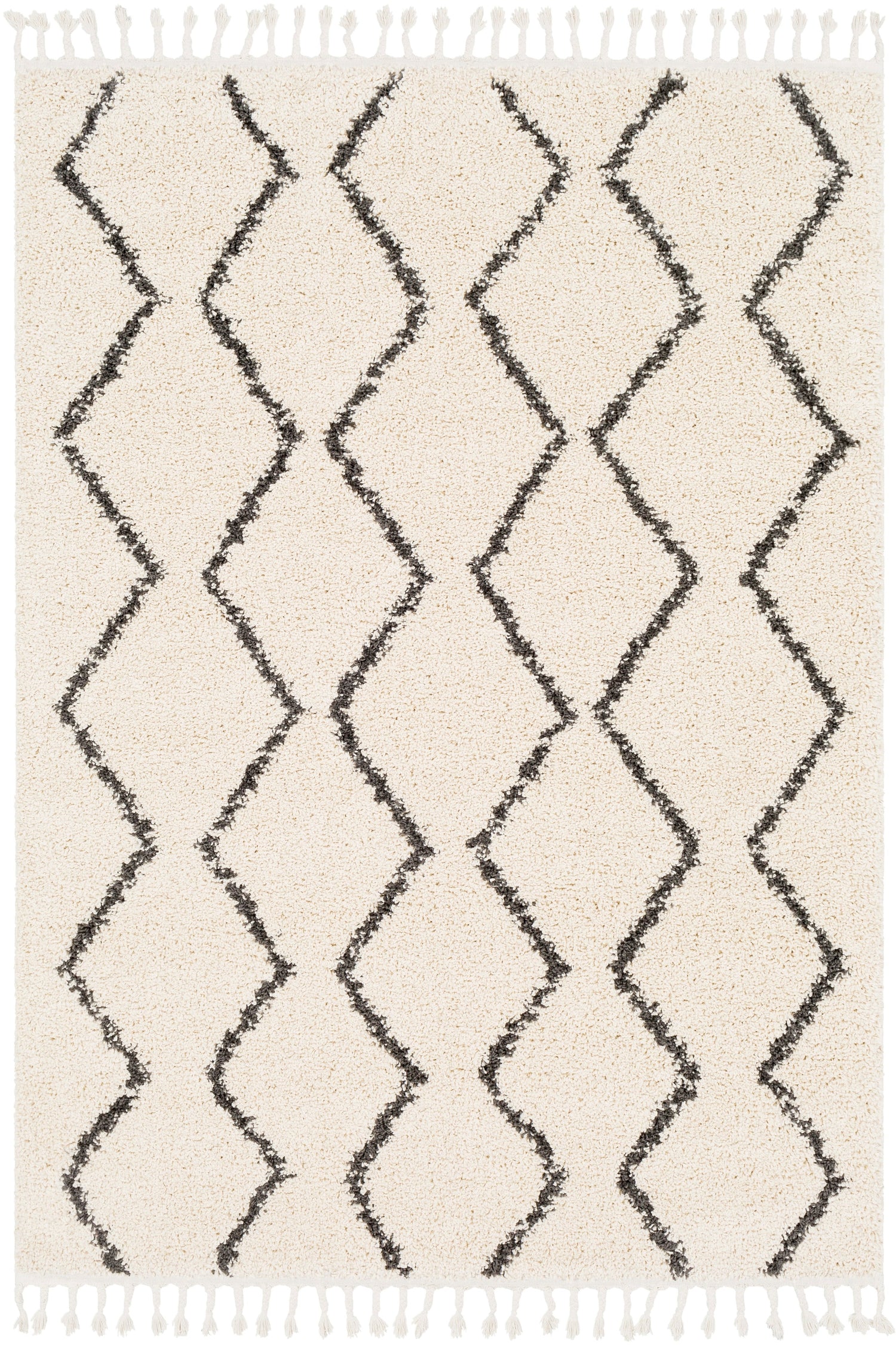 Surya Berber Shag Bbe-2303 Charcoal, Beige Rugs.
