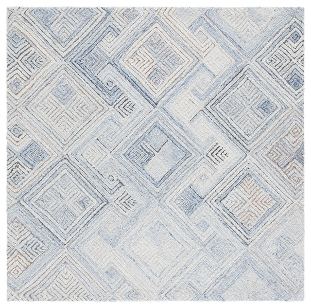 Safavieh Micro-Loop 5'-0" x 5'-0" Rug in Natural / Grey