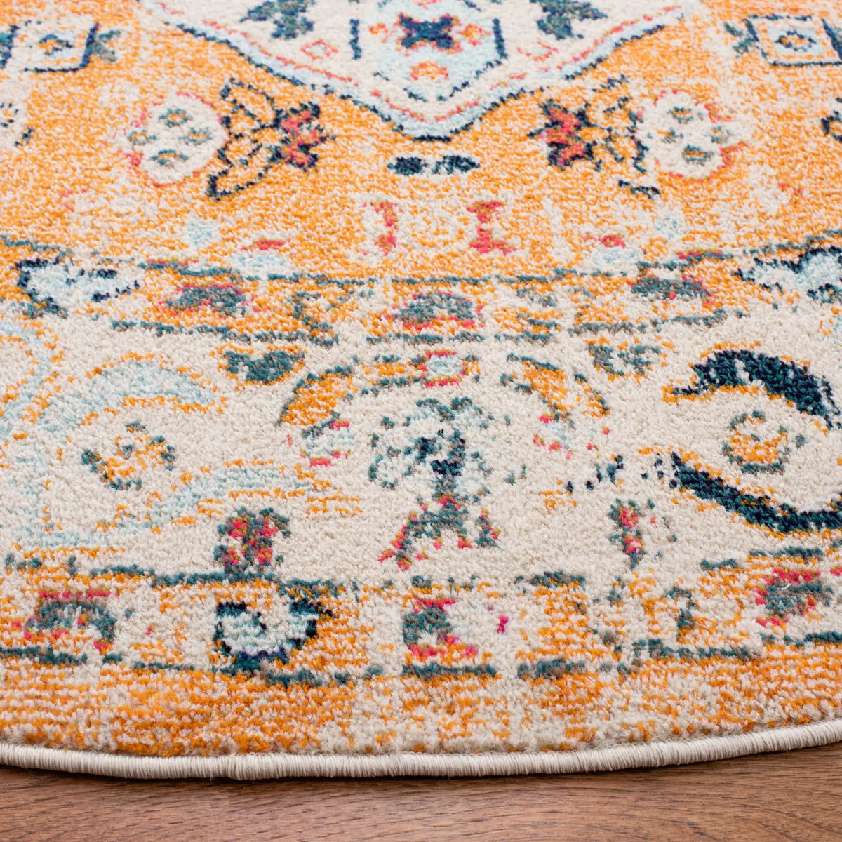 Safavieh Madison 6'-7" x 6'-7" Rug in Orange / Ivory