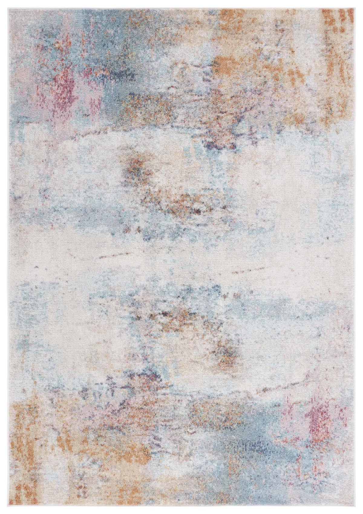 Safavieh Phoenix 500 4'-5" x 6'-5" Rug in Aqua / Gold Rose
