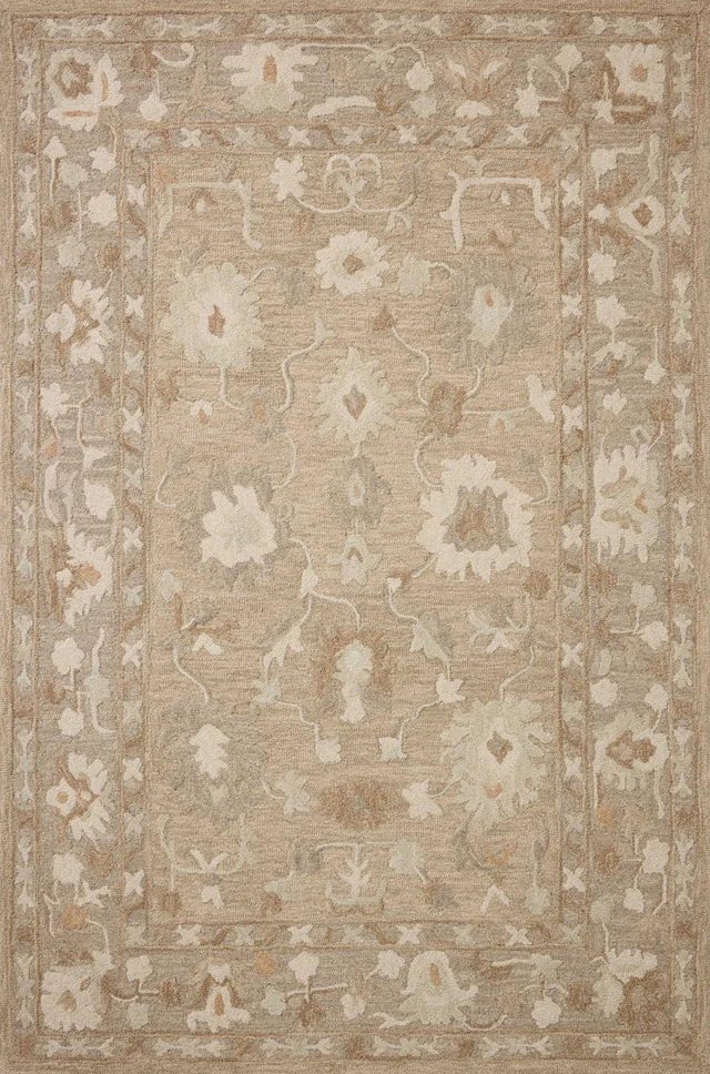 Chris Loves Julia x Loloi Dorothea DRT-02 Khaki / Dove Rug - main flat