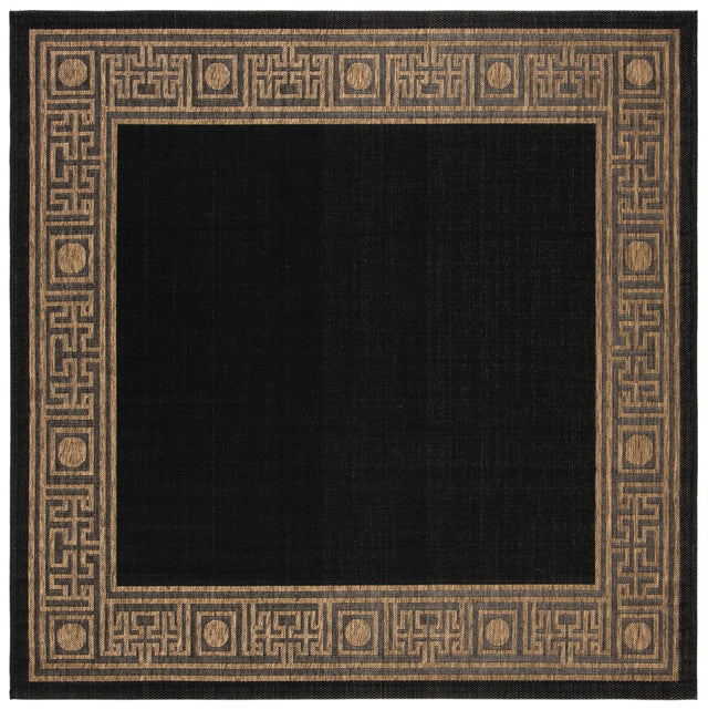 Safavieh Courtyard 6'-7" x 6'-7" Rug in Black / Coffee
