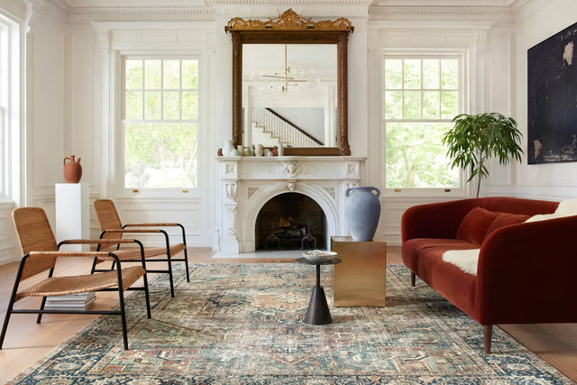 Loloi Margot Mat-02 Terracotta/Lagoon Rugs - room scene 1 horizontal