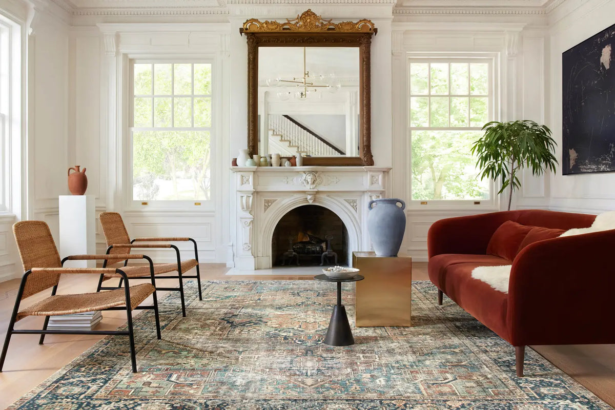 Loloi Margot Mat-02 Terracotta/Lagoon Rugs - room scene 1 horizontal