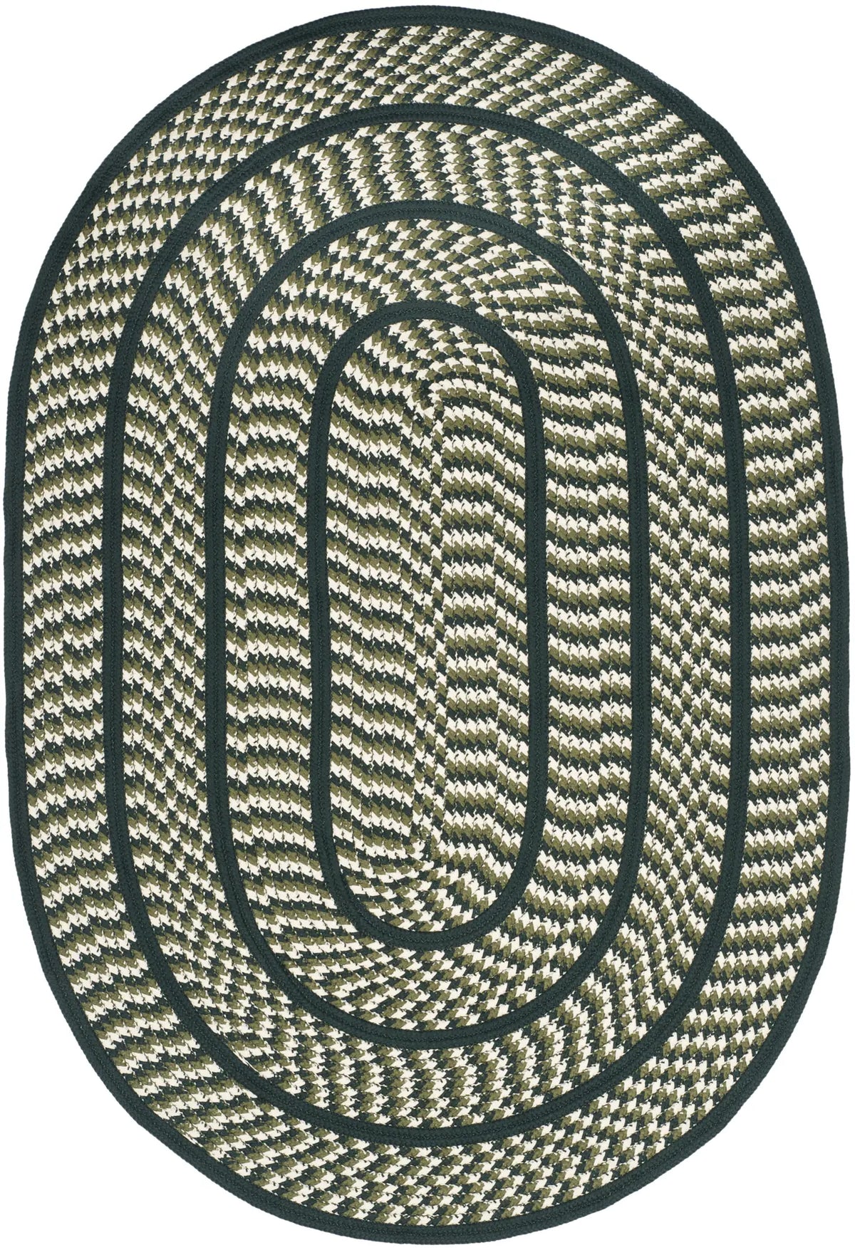Safavieh Braided 3'-0" x 5'-0" Rug in Ivory / Dark Green