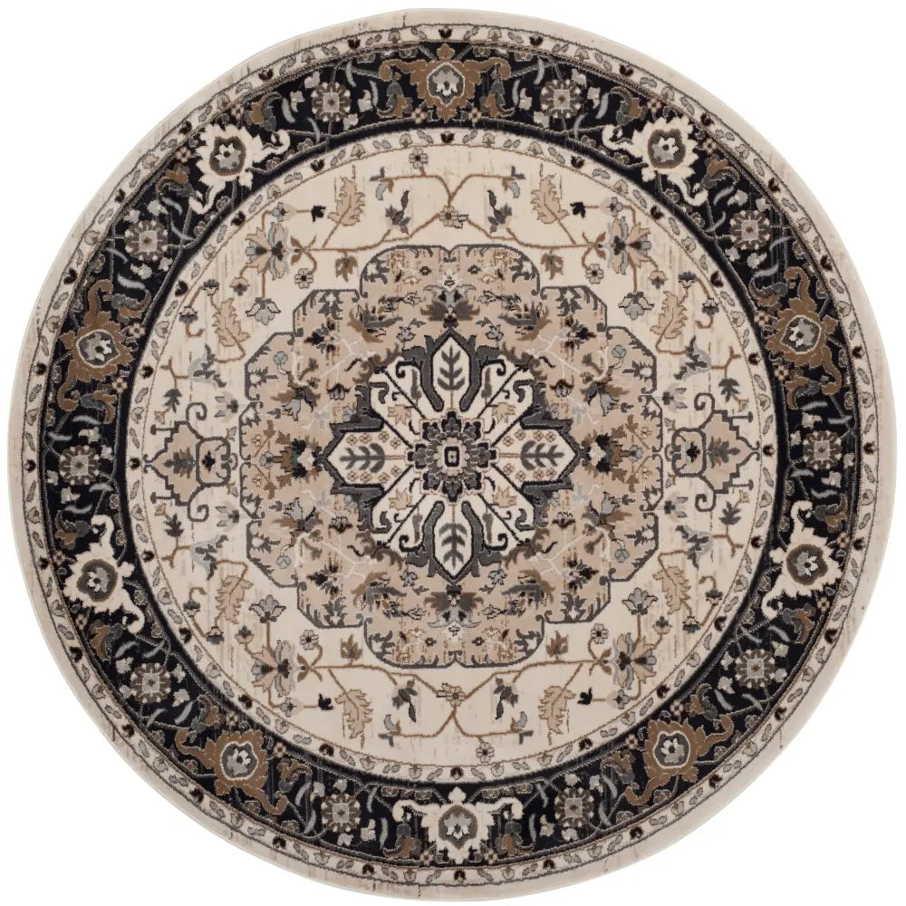 Safavieh Lyndhurst 7'-0" x 7'-0" Rug in Cream / Navy