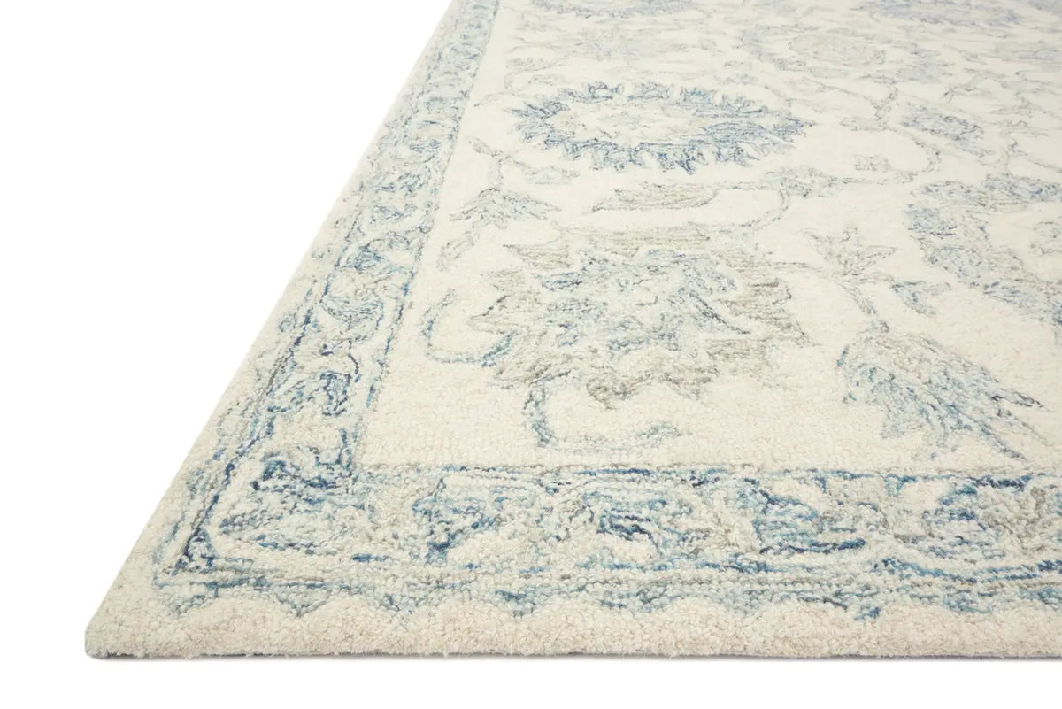 Loloi Norabel Nor-04 Ivory/Blue Rugs - rug corner
