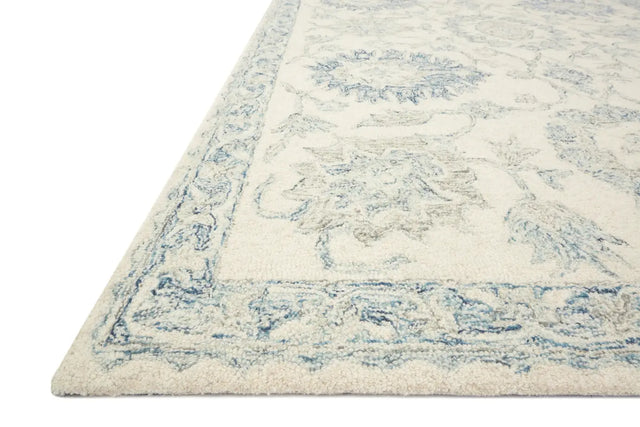 Loloi Norabel Nor-04 Ivory/Blue Rugs - rug corner