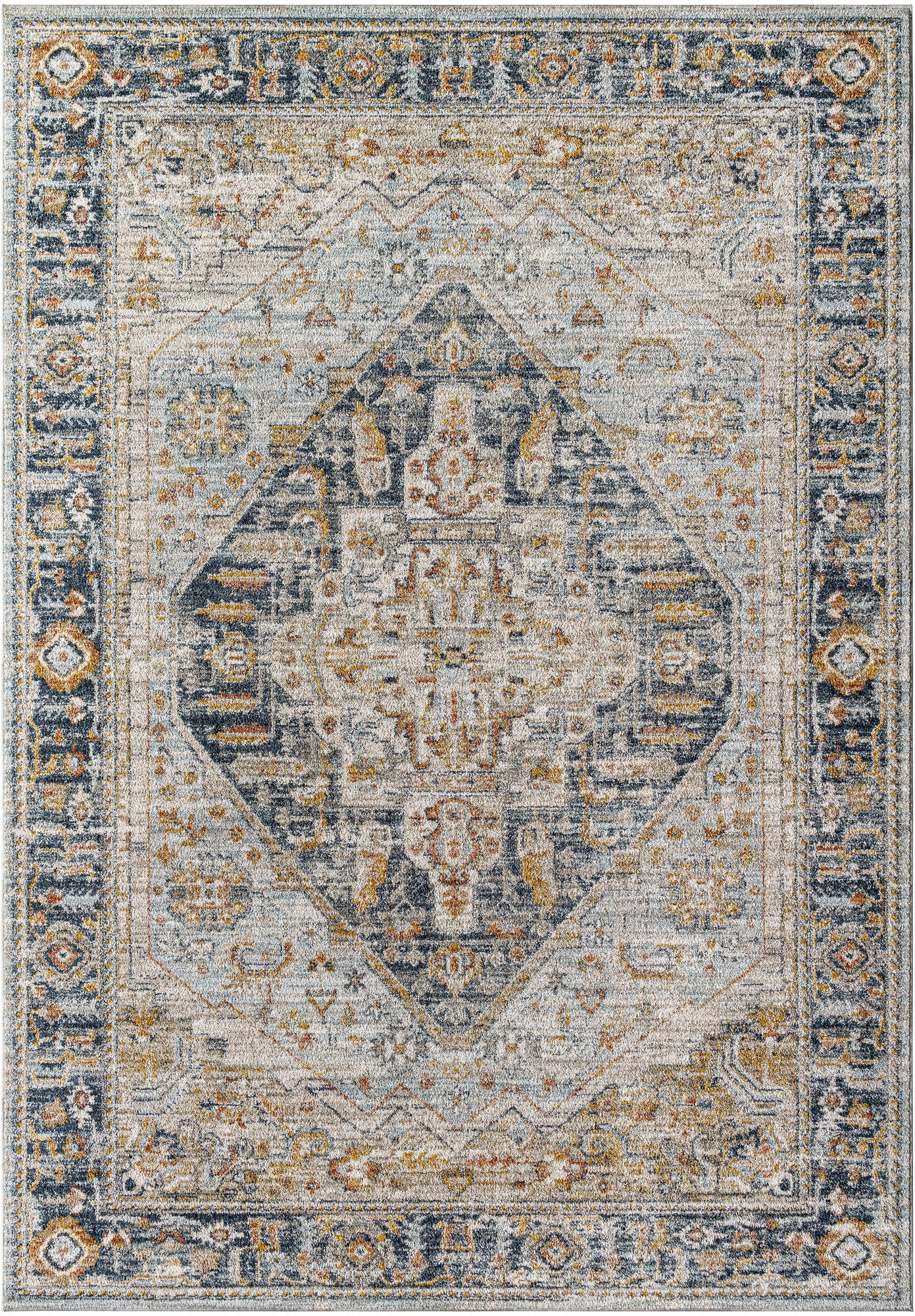 Surya Beckham Bcm-2302 Charcoal, Off-White, Light Slate, Ice Blue, Amber, Medium Brown Rug.