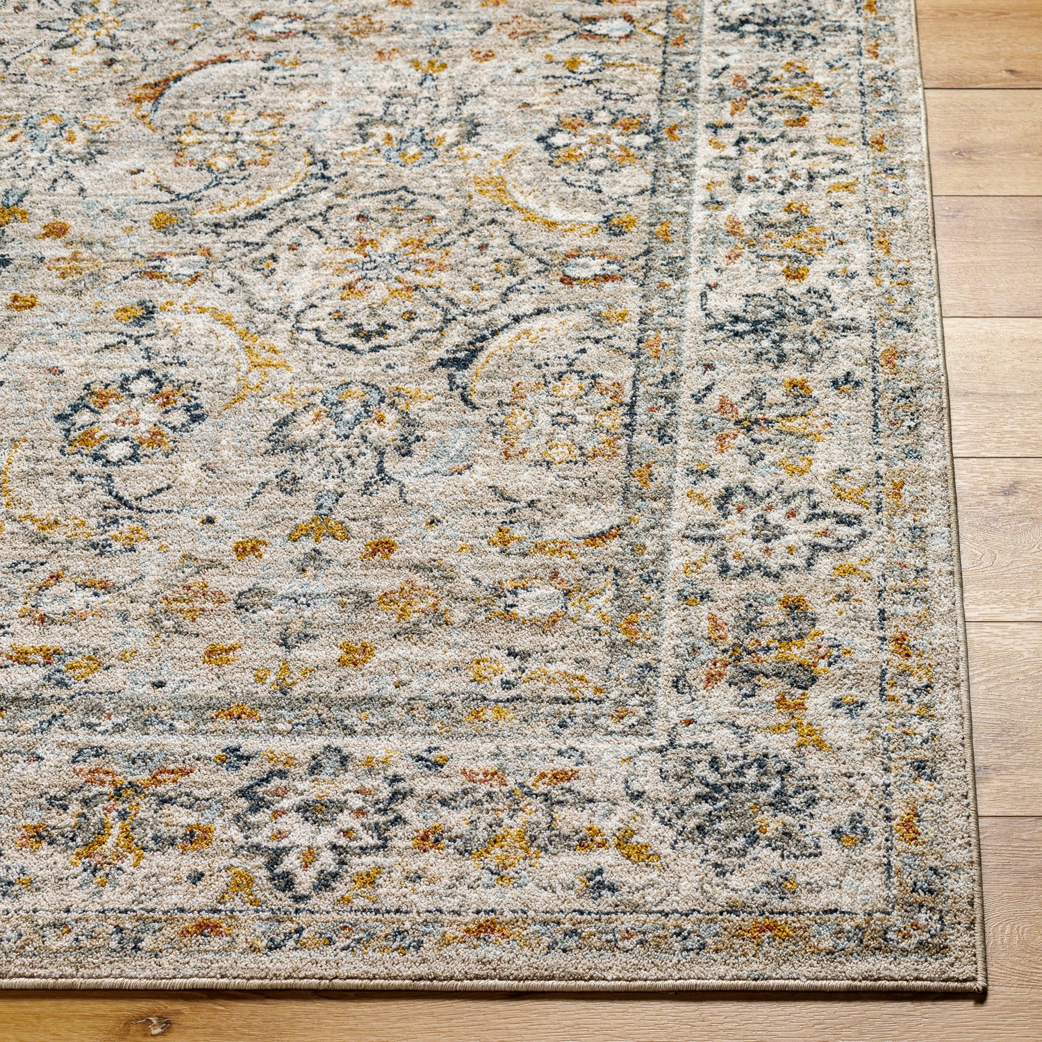 Surya Beckham Bcm-2319 Light Slate, Off-White, Ice Blue, Charcoal, Amber, Medium Brown Rug.