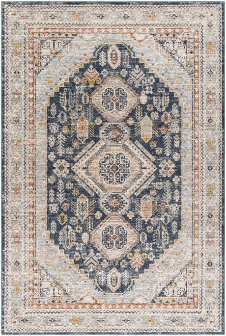 Surya Beckham Bcm-2320 Charcoal, Off-White, Light Slate, Ice Blue, Medium Brown, Amber Rug.