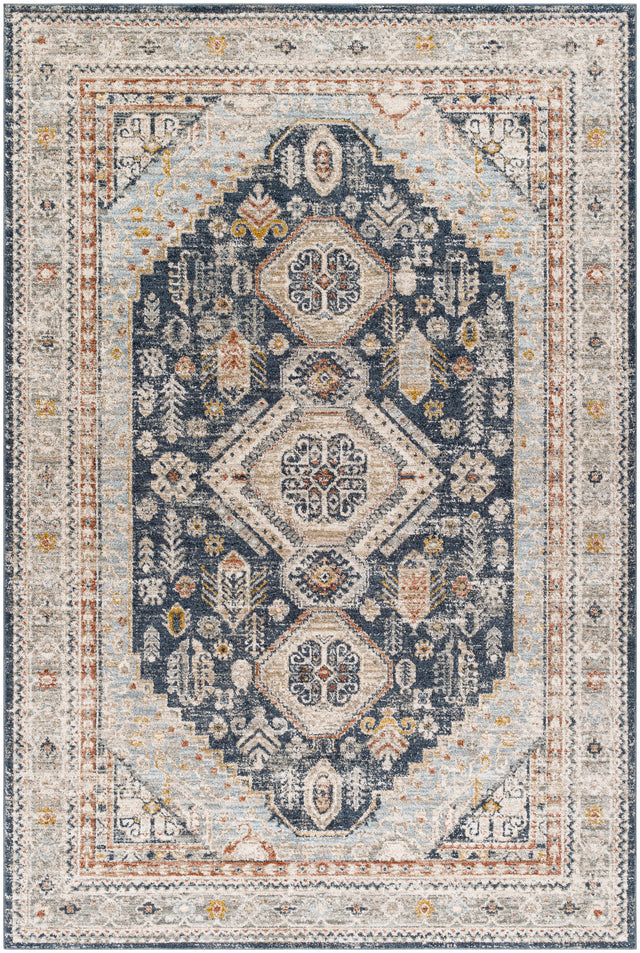 Surya Beckham Bcm-2320 Charcoal, Off-White, Light Slate, Ice Blue, Medium Brown, Amber Rug.