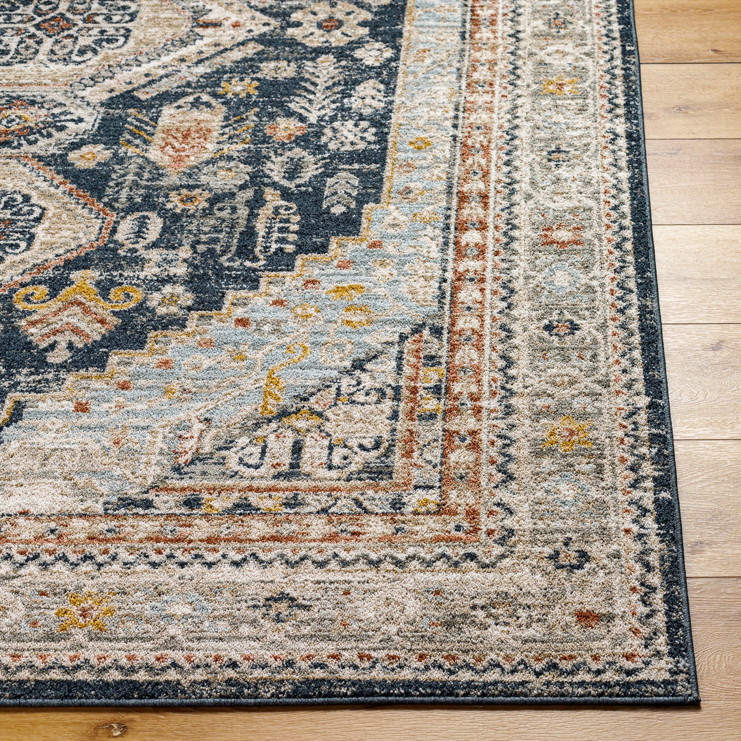 Surya Beckham Bcm-2320 Charcoal, Off-White, Light Slate, Ice Blue, Medium Brown, Amber Rug.
