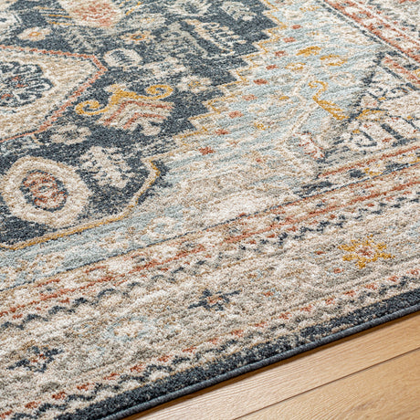 Surya Beckham Bcm-2320 Charcoal, Off-White, Light Slate, Ice Blue, Medium Brown, Amber Rug.