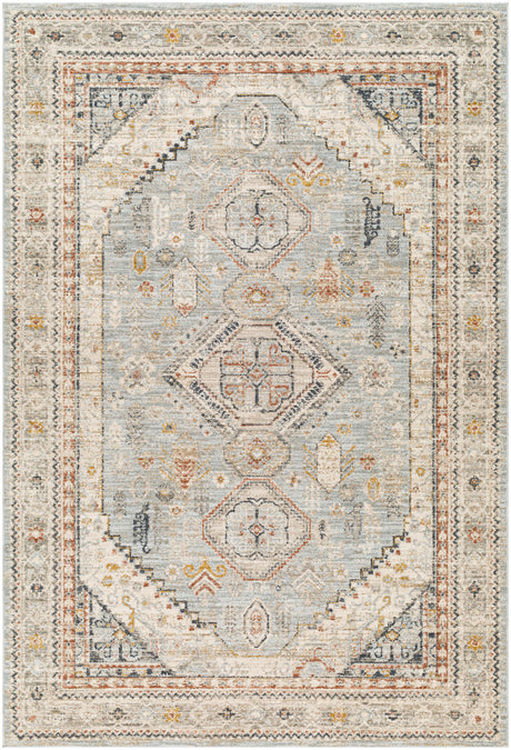 Surya Beckham Bcm-2322 Ice Blue, Off-White, Light Slate, Charcoal, Medium Brown, Amber Rug.