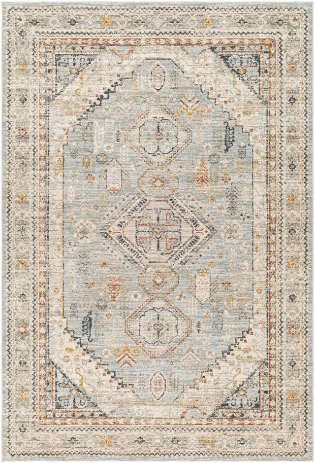 Surya Beckham Bcm-2322 Ice Blue, Off-White, Light Slate, Charcoal, Medium Brown, Amber Rug.