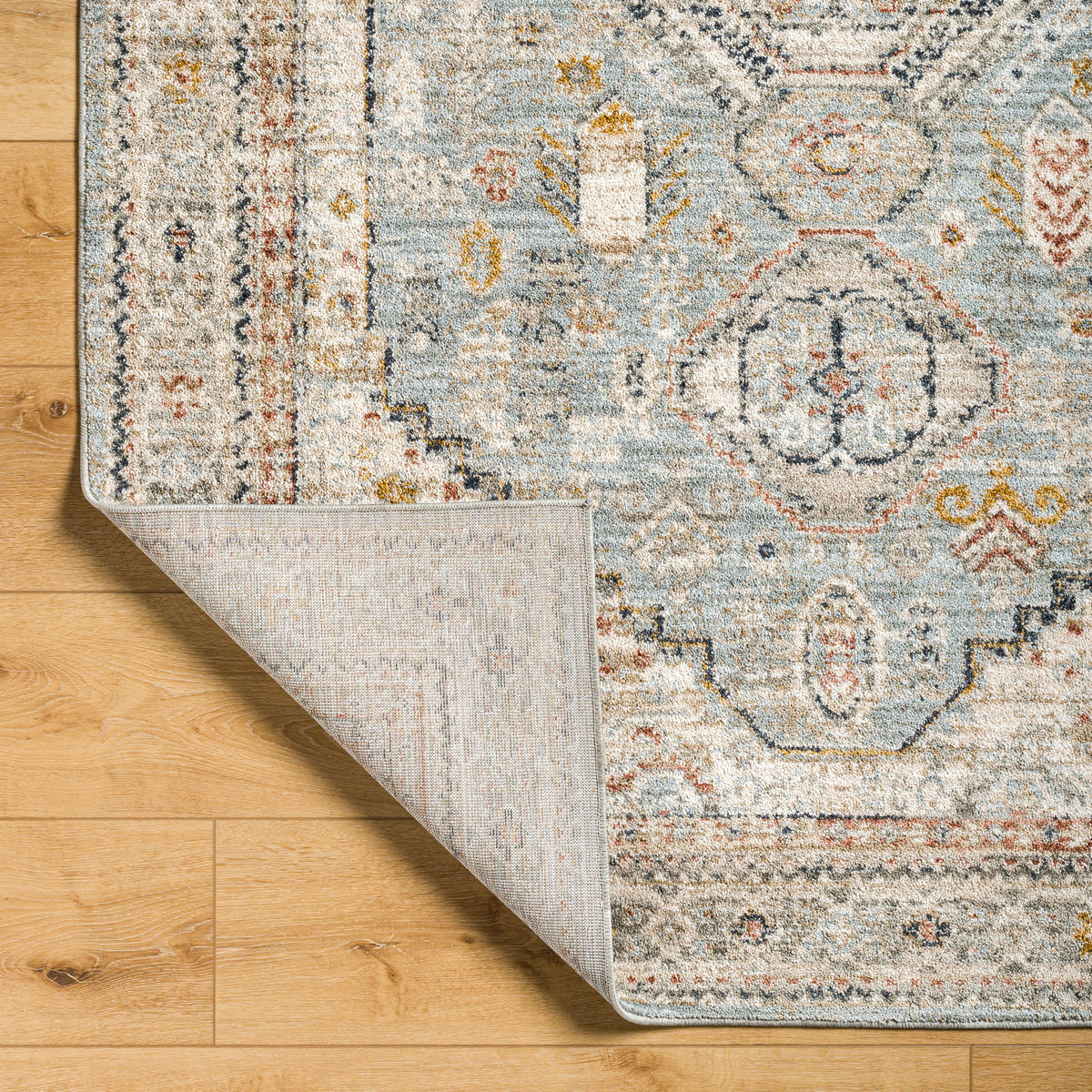 Surya Beckham Bcm-2322 Ice Blue, Off-White, Light Slate, Charcoal, Medium Brown, Amber Rug.