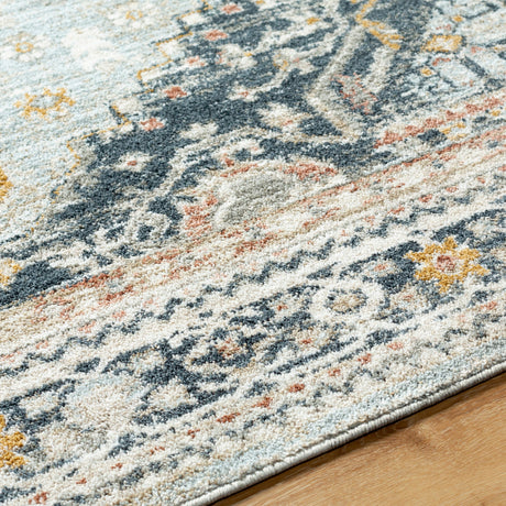 Surya Beckham Bcm-2323 Ice Blue, Off-White, Light Slate, Charcoal, Medium Brown, Amber Rug.
