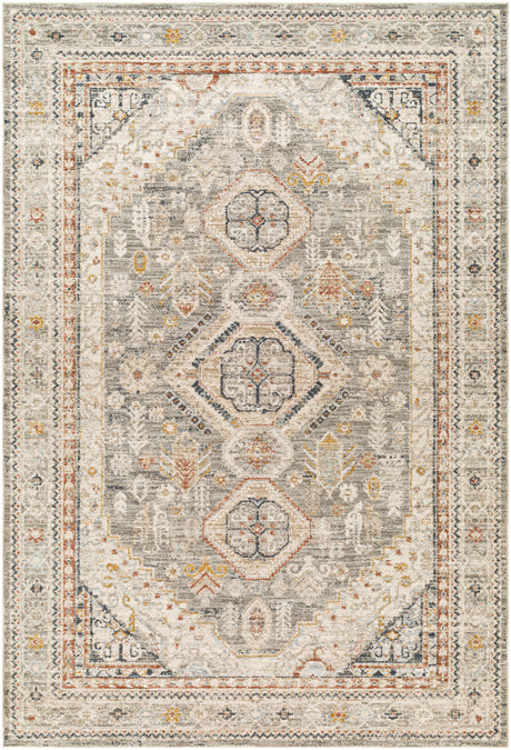 Surya Beckham Bcm-2324 Medium Gray, Off-White, Ice Blue, Charcoal, Medium Brown, Amber Rug.