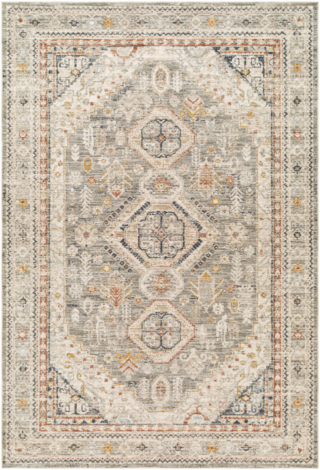 Surya Beckham Bcm-2324 Medium Gray, Off-White, Ice Blue, Charcoal, Medium Brown, Amber Rug.
