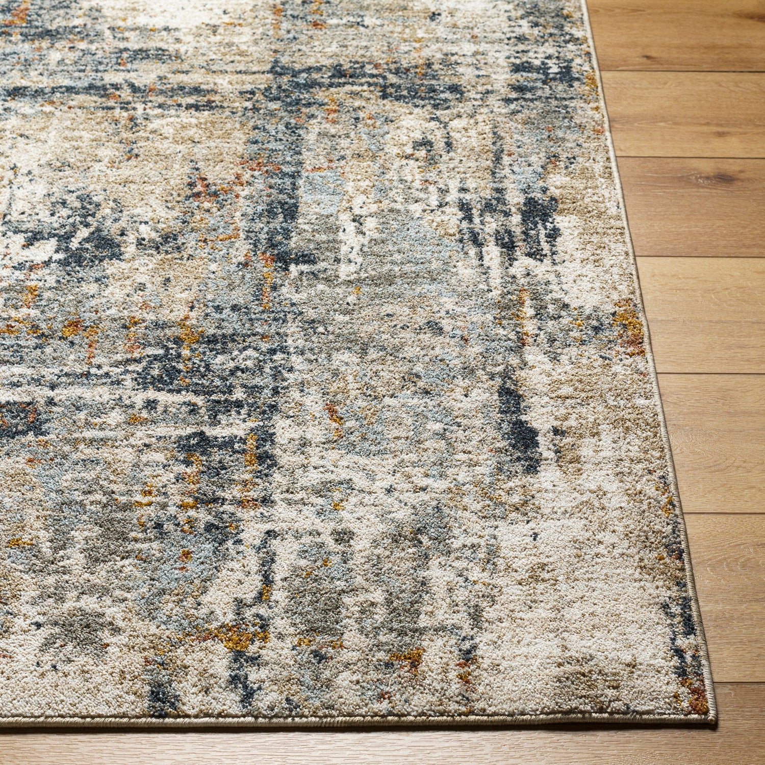 Surya Beckham Bcm-2329 Medium Gray, Off-White, Charcoal, Ice Blue, Medium Brown, Amber Rug.