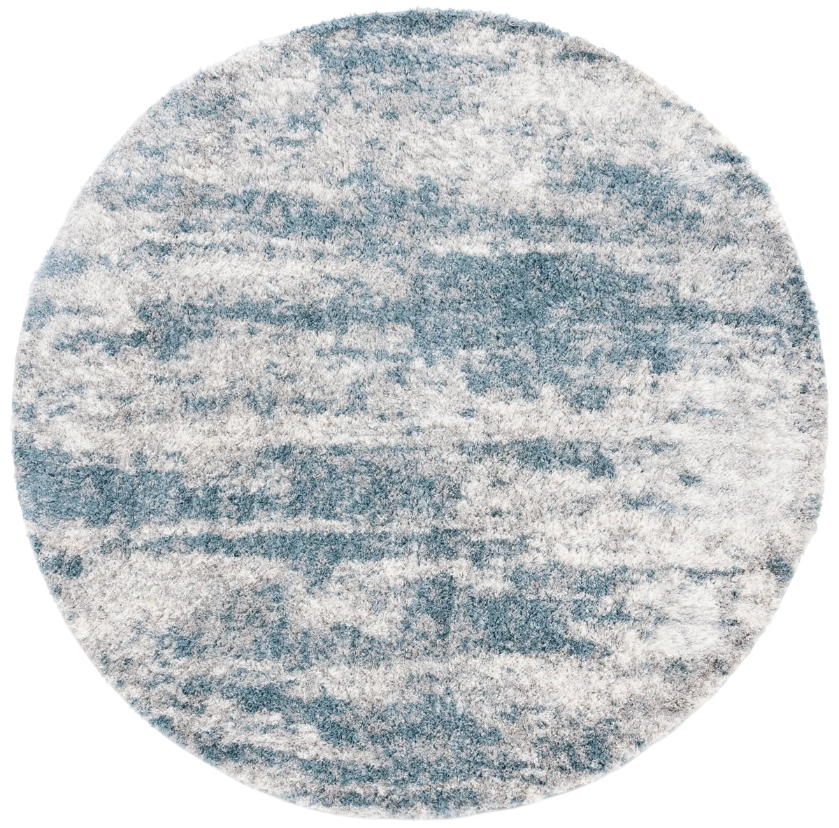 Safavieh Berber Shag 7'-0" x 7'-0" Rug in Ivory / Blue