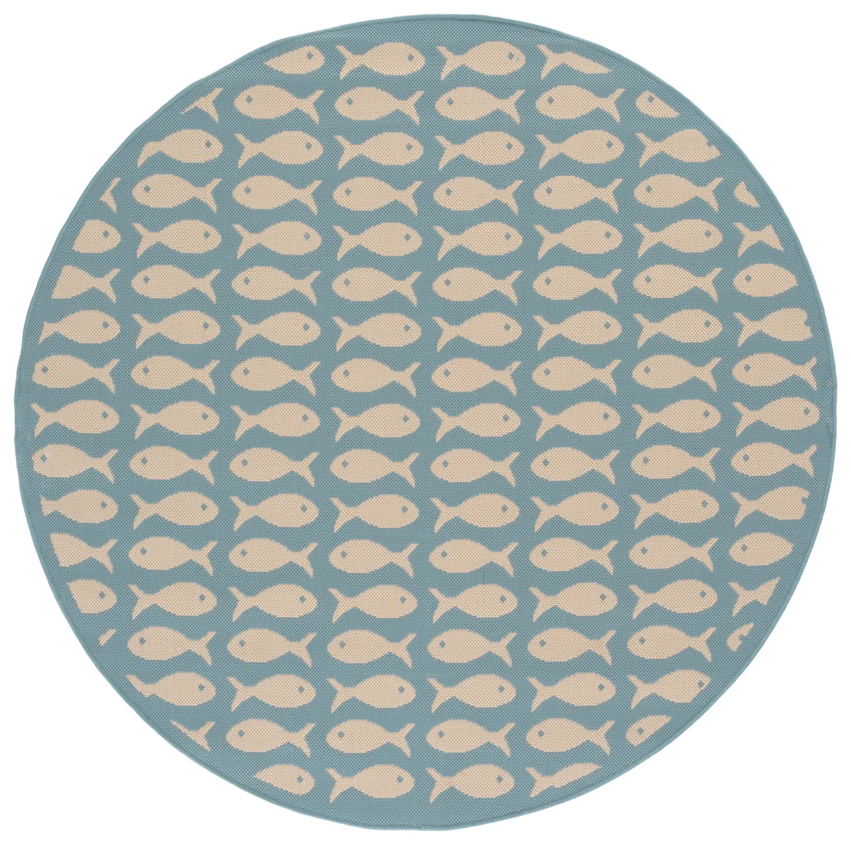Safavieh Courtyard 5'-3" x 5'-3" Rug in Aqua / Beige