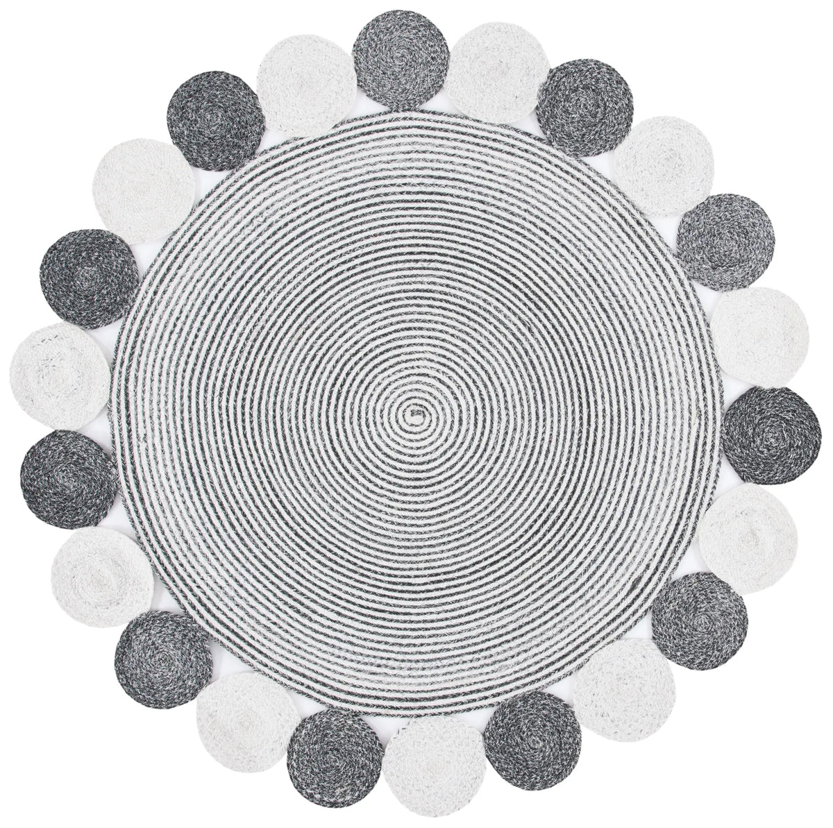 Safavieh Cape Cod 5'-0" x 5'-0" Rug in Charcoal / Ivory