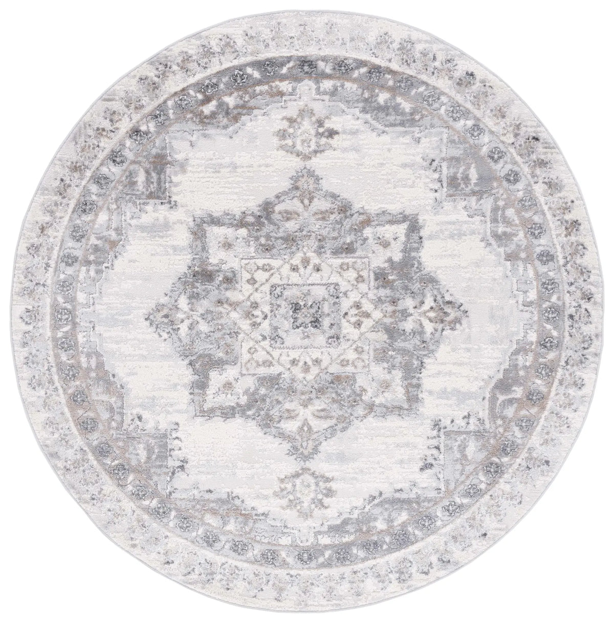 Safavieh Shivan 100 6'-7" x 6'-7" Rug in Ivory / Grey
