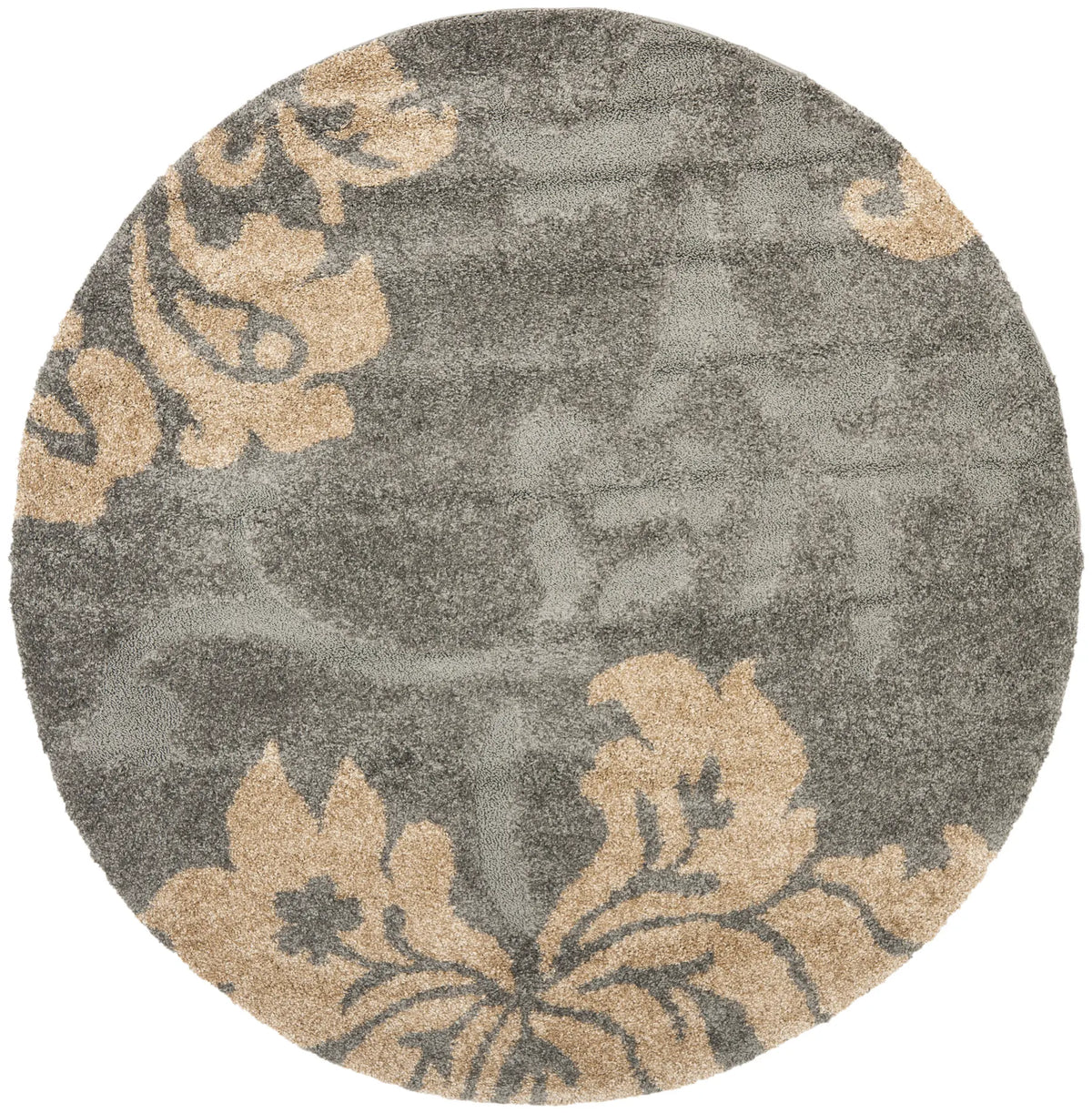Safavieh Florida Shag 6'-7" x 6'-7" Rug in Grey / Beige
