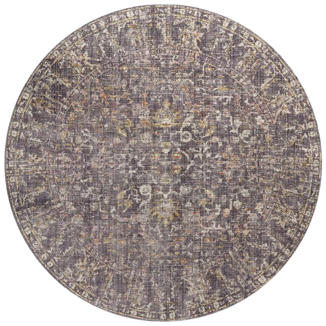 Chris Loves Julia x Loloi Rosemarie ROE-04 Graphite / Multi Rug - round flat
