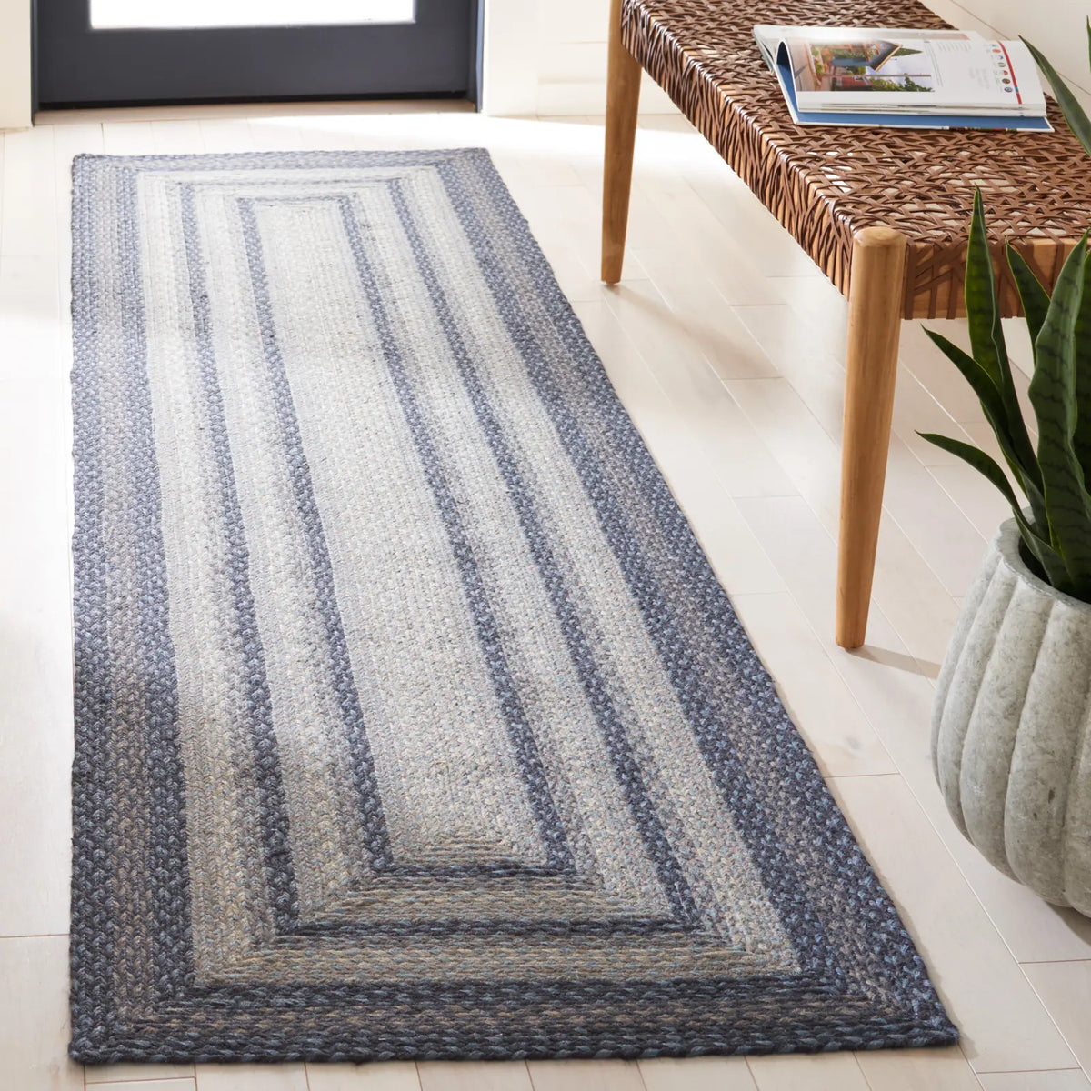 Safavieh Braided 2'-3" x 8'-0" Rug in Grey / Blue