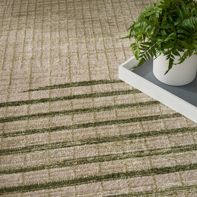 Nourison Astra Machine Washable ASW03 Machine Made Ivory, Olive Rug