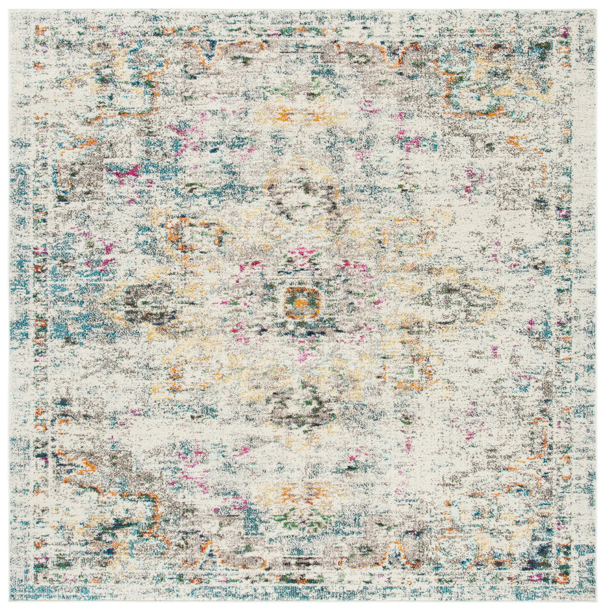 Safavieh Madison 6'-7" x 6'-7" Rug in Grey / Gold