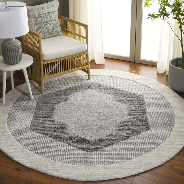 Safavieh Renewal 6'-0" x 6'-0" Rug in Dark Grey / Ivory