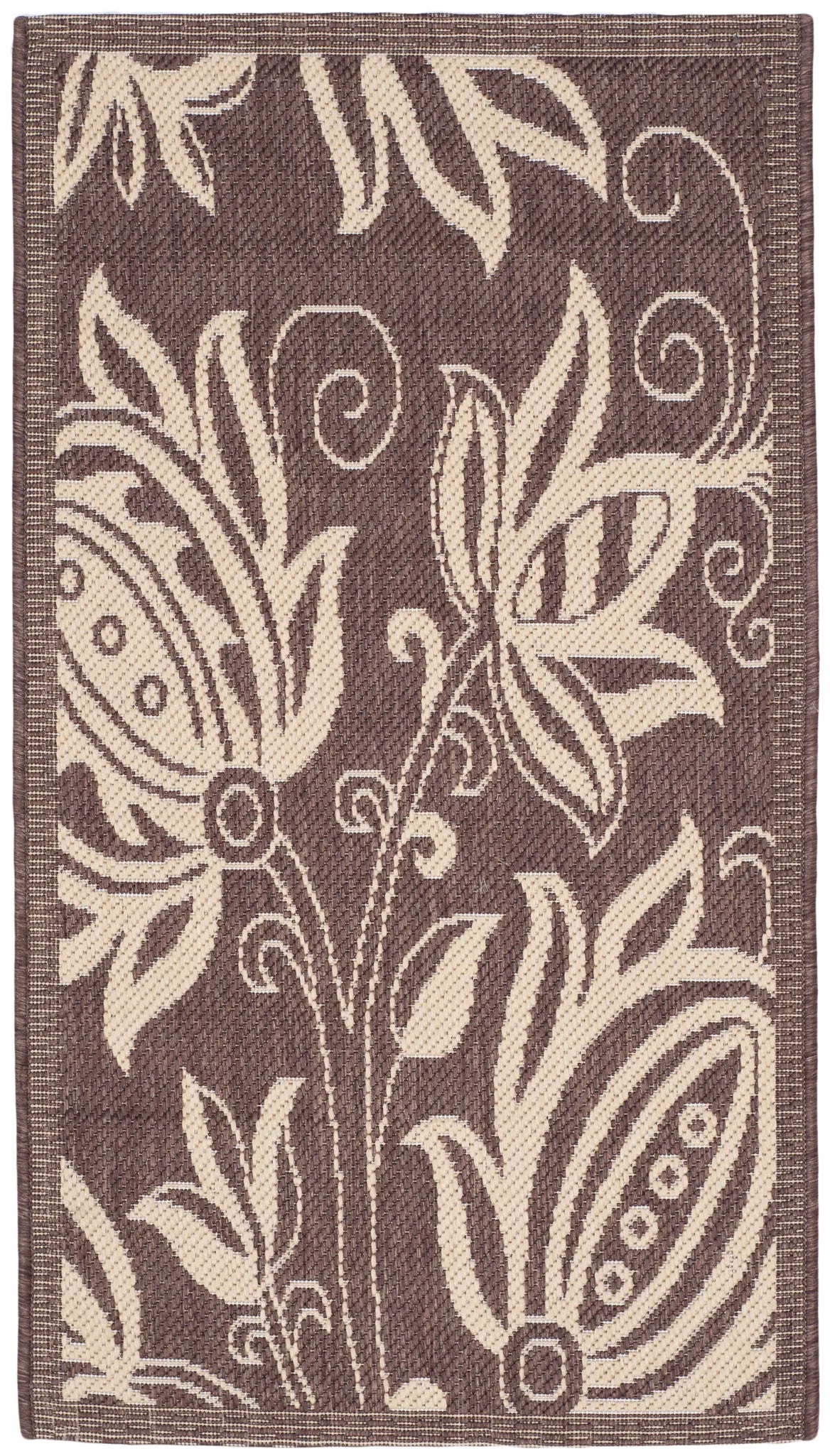 Safavieh Courtyard 2'-0" x 3'-7" Rug in Chocolate / Natural