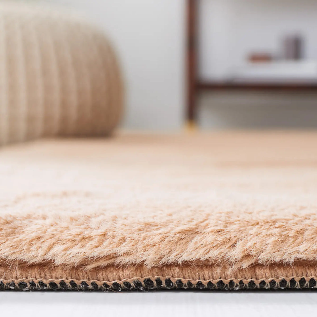 Safavieh Faux Rabbit Fur 5'-0" x 7'-0" Rug in Beige