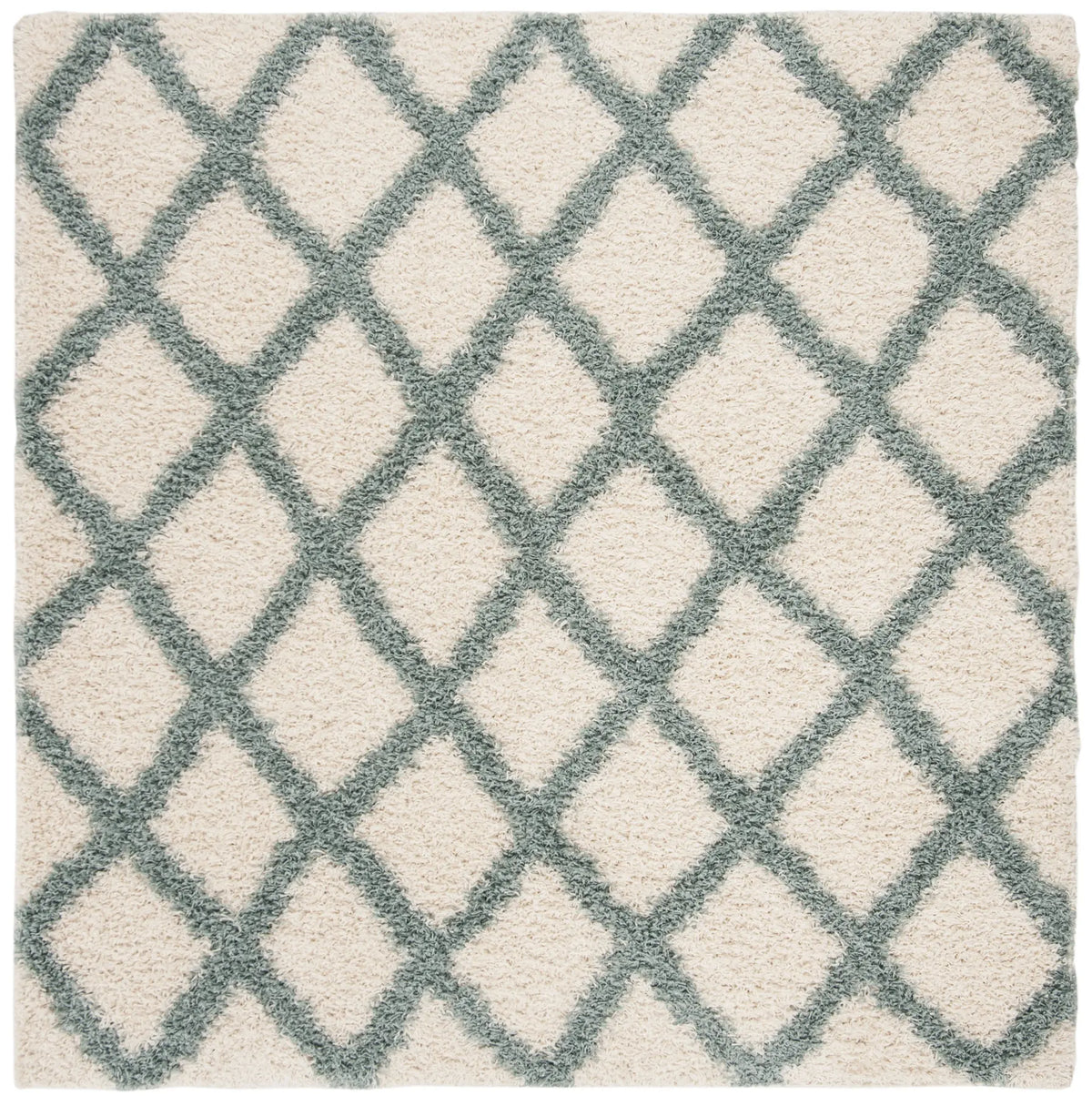 Safavieh Sgd-Dallas Shag 6'-0" x 6'-0" Rug in Ivory / Seafoam
