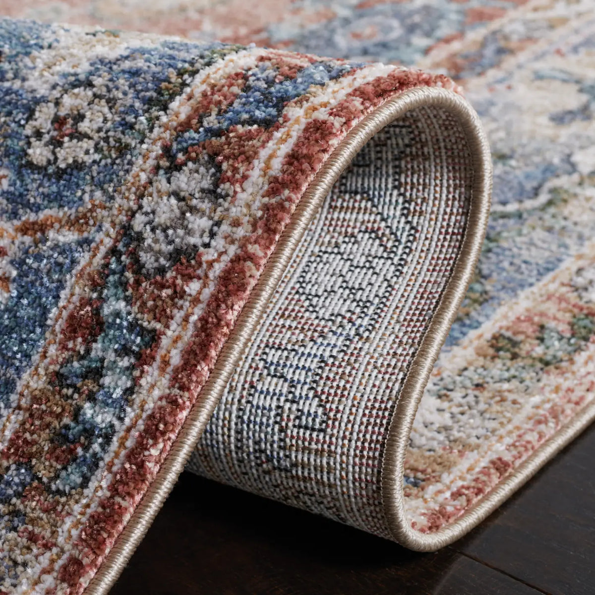 Safavieh Jasmine 4'-5" x 6'-5" Rug in Rust / Blue