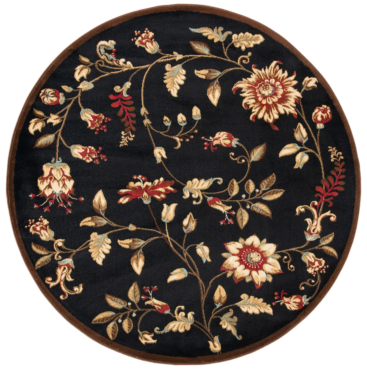 Safavieh Lyndhurst 5'-3" x 5'-3" Rug in Black / Multi
