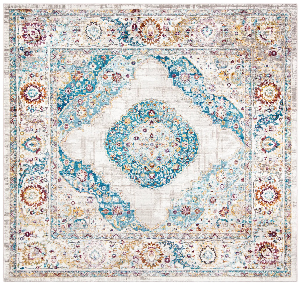 Safavieh Aria 6'-5" x 6'-5" Rug in Blue / Ivory
