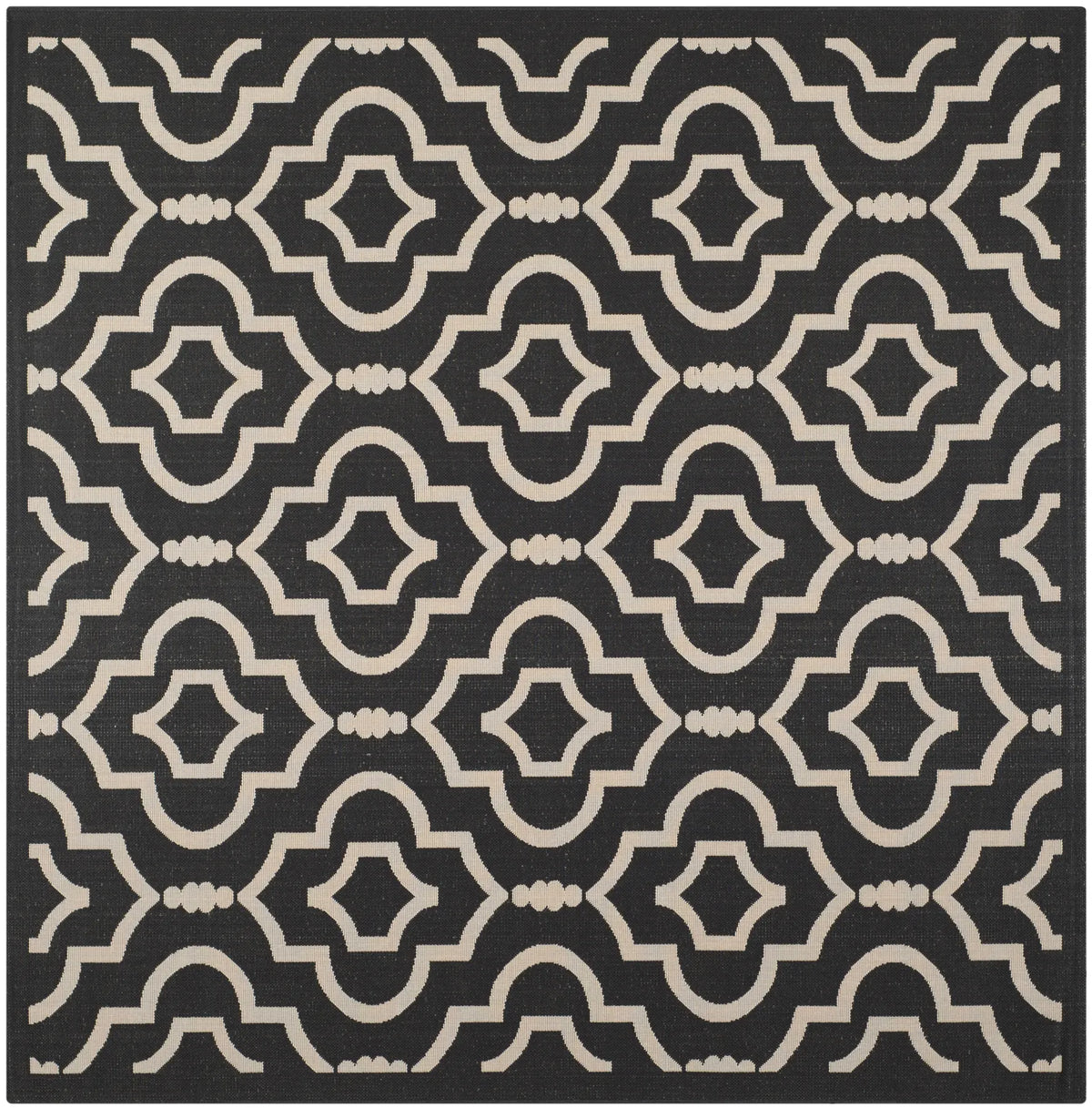 Safavieh Courtyard 7'-10" x 7'-10" Rug in Black / Beige
