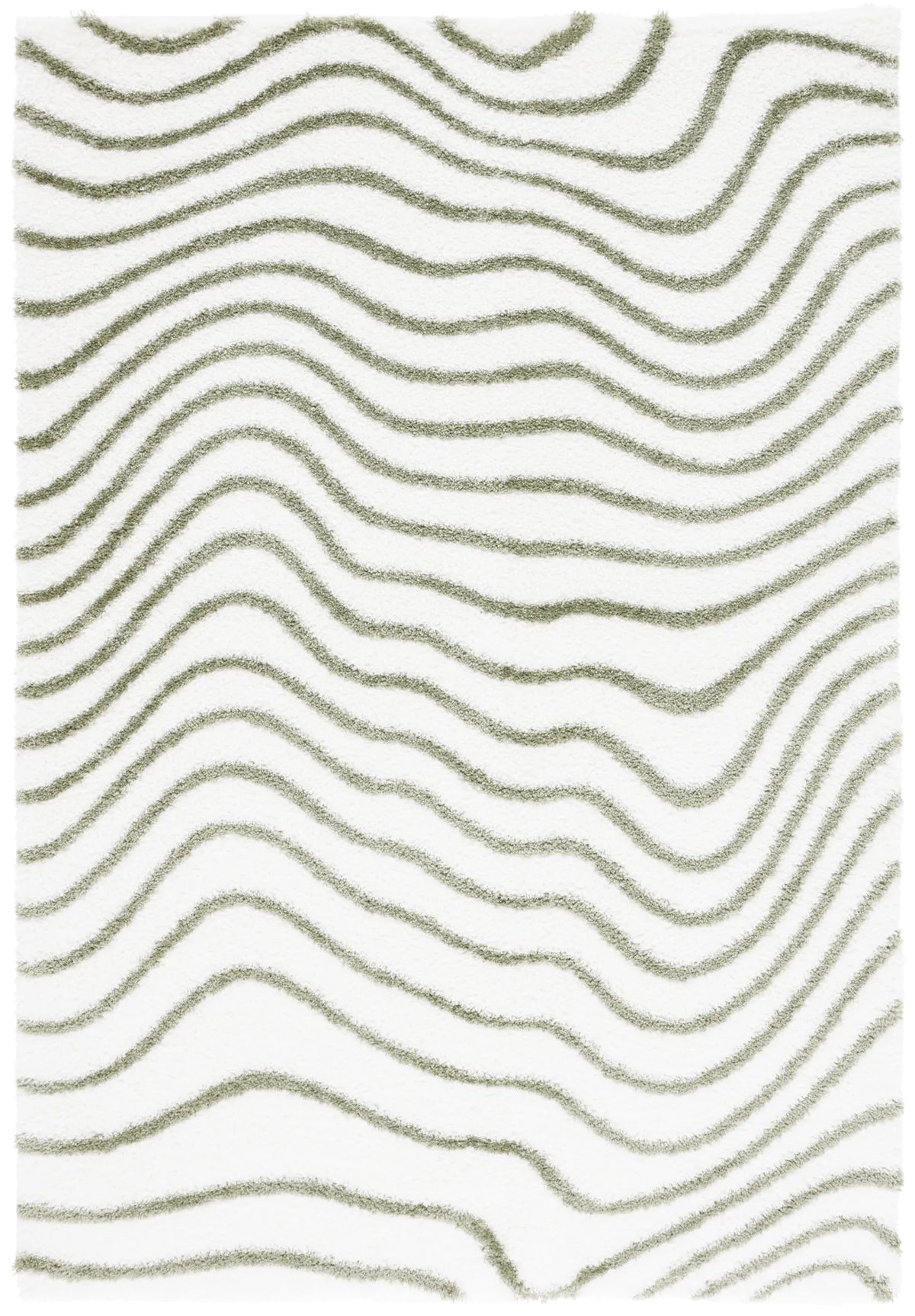Safavieh Tahoe Shag 4'-0" x 6'-0" Rug in Ivory / Green