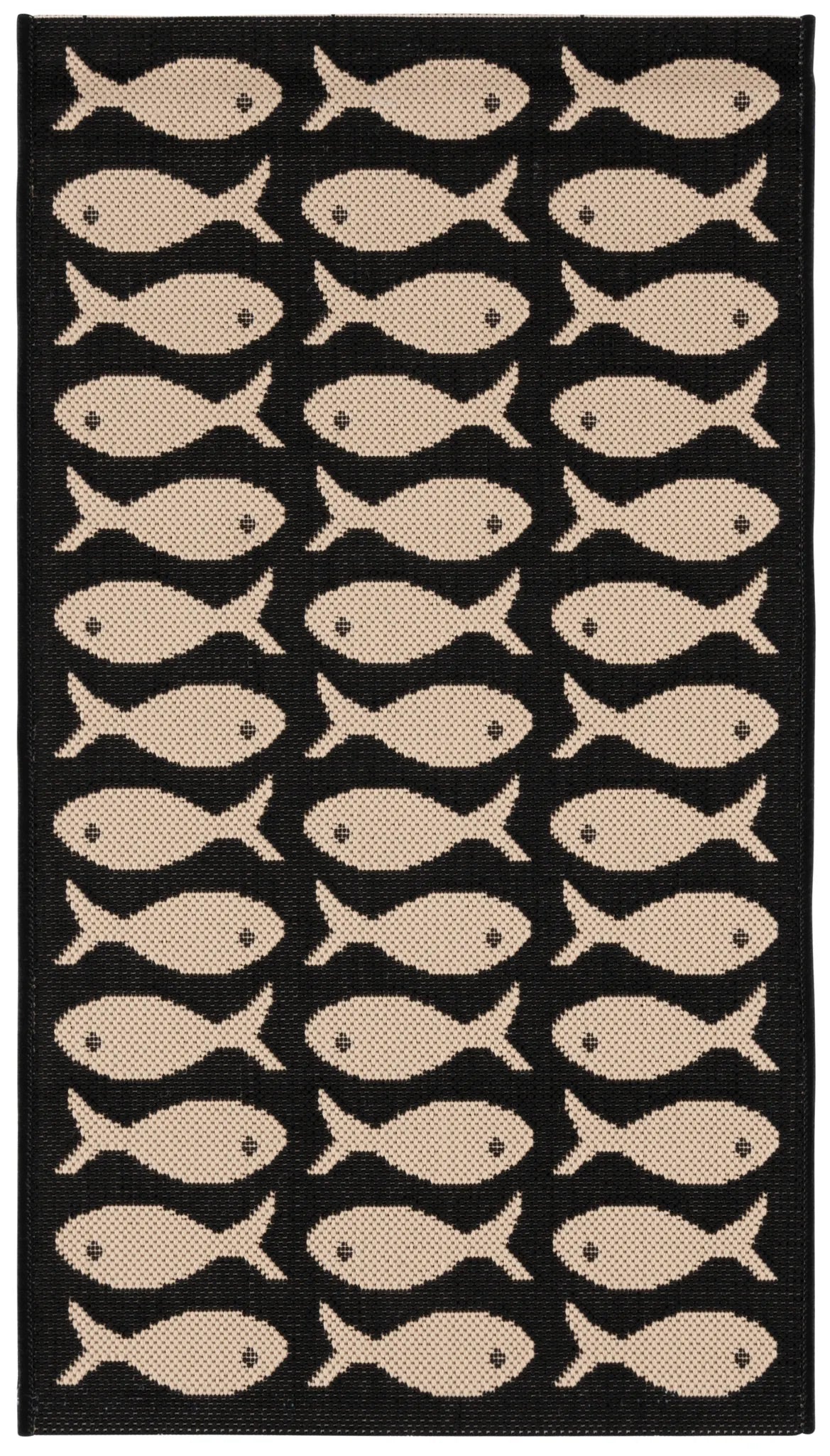 Safavieh Courtyard 2'-0" x 3'-7" Rug in Black / Beige