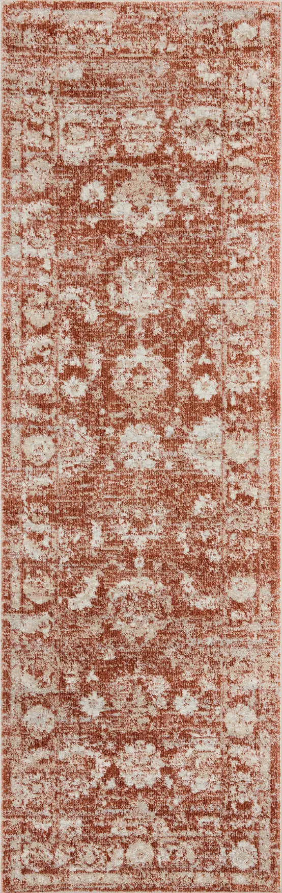 Loloi Odette Odt-03 Rust/Ivory Rug - runner flat