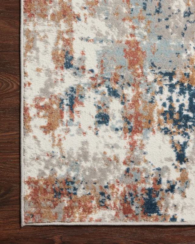 Loloi Bianca Bia-03 Ivory/Multi Rugs - corner on wood