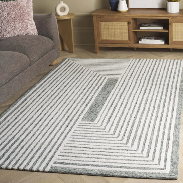 Safavieh Metro 4'-0" x 6'-0" Rug in Green / Ivory
