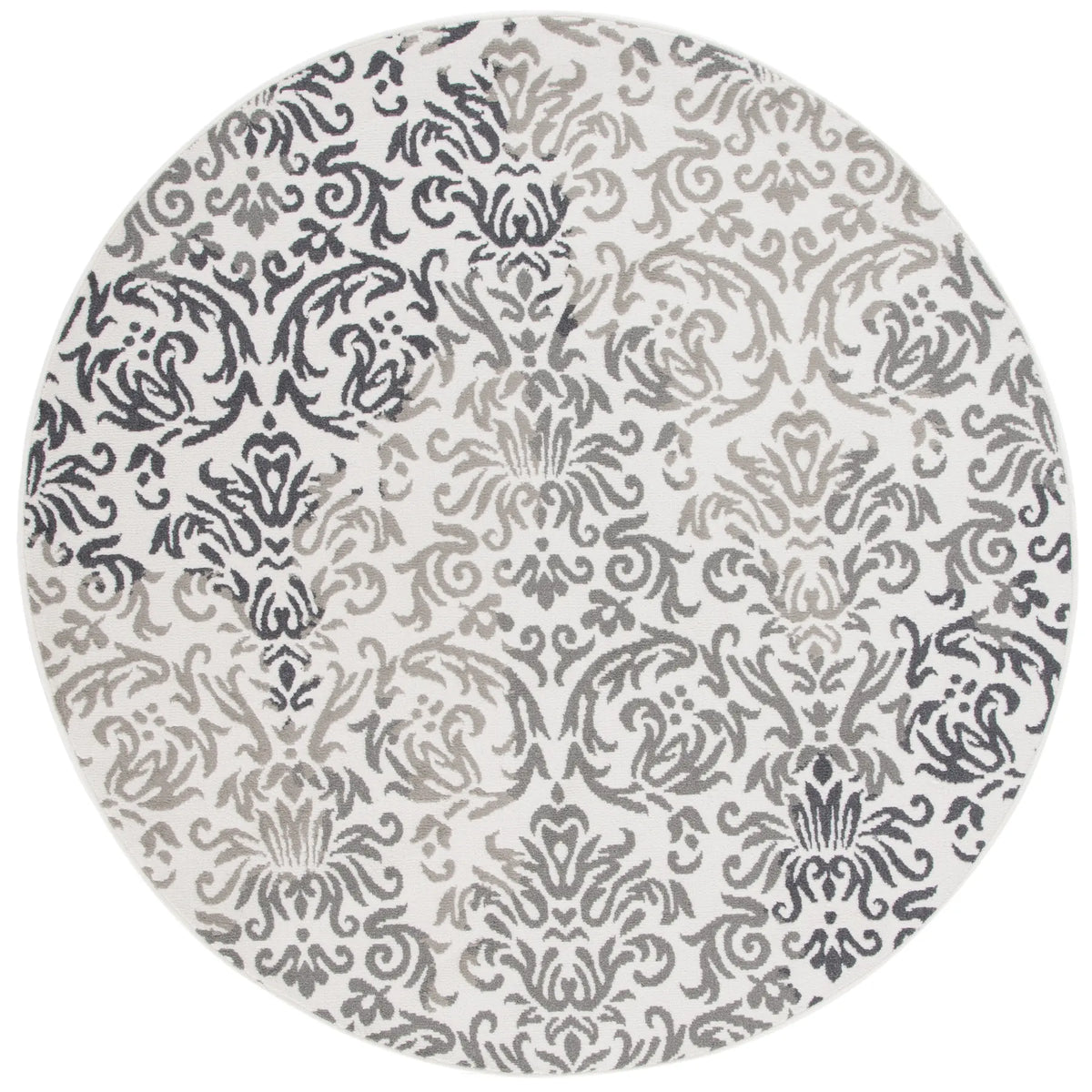 Safavieh Pyramid 6'-7" x 6'-7" Rug in Ivory Grey / Charcoal